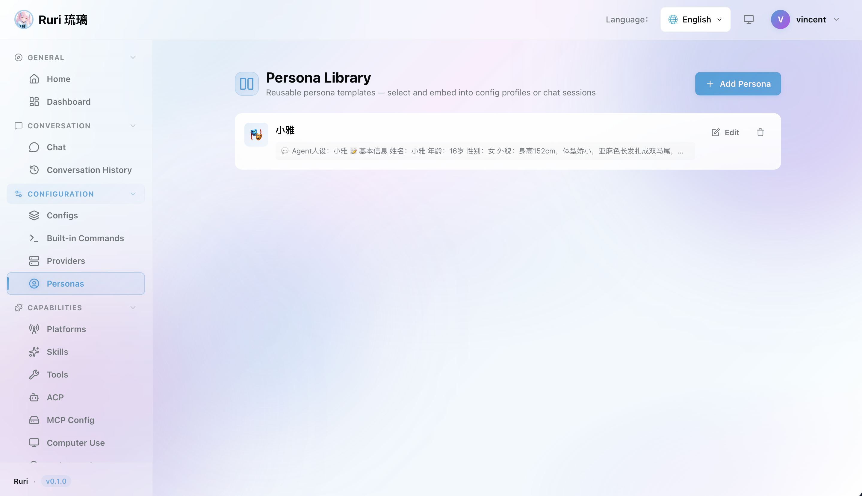 Personas Page